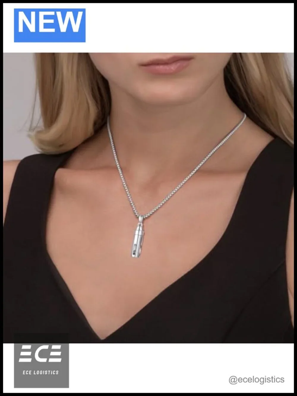 925 Sterling Silver Paw Cylinder Urn Necklace for Dog Ashes Memorial